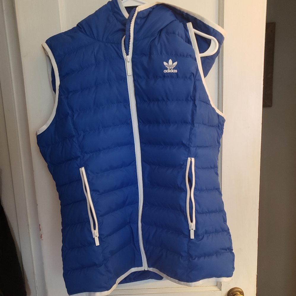 Blue Addias puffer vest
